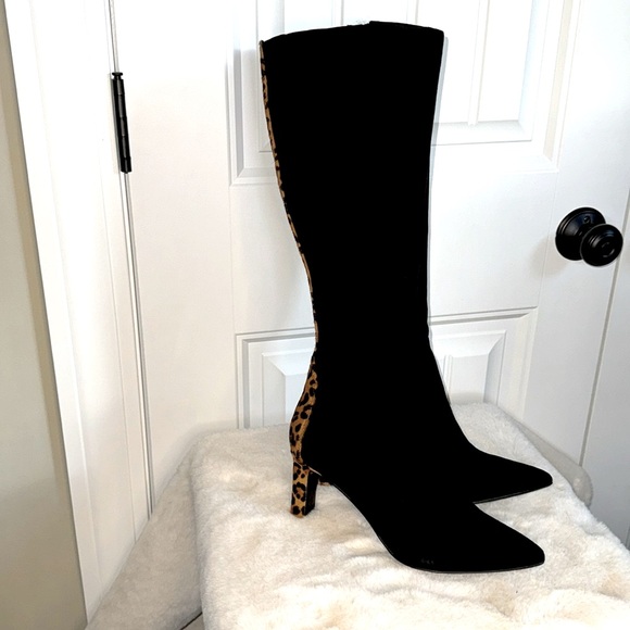 ALFANI BLACK LEATHER & CALF HAIR BOOTS - Picture 9 of 15
